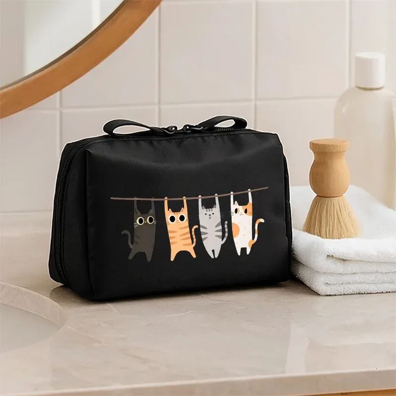 trousse de toilette de voyage charmante pour femme, organisateur de cosmétiques compact à fermeture éclair, sac de rangement portable pour maquillage, accessoires de voyage pour bagages