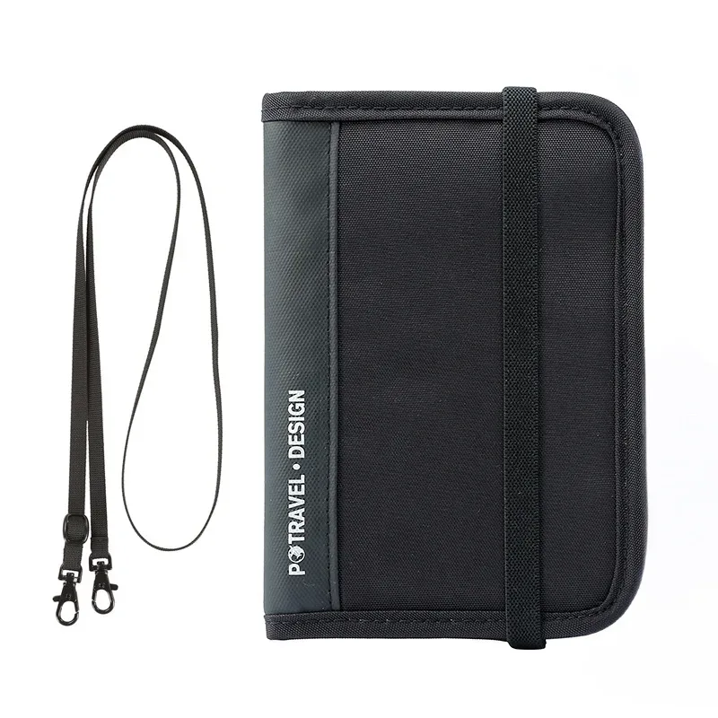 portefeuille de voyage rfid, porte-passeport, organisateur de cartes de crédit, pochette à fermeture éclair, organisateur de documents, accessoires de voyage antivol