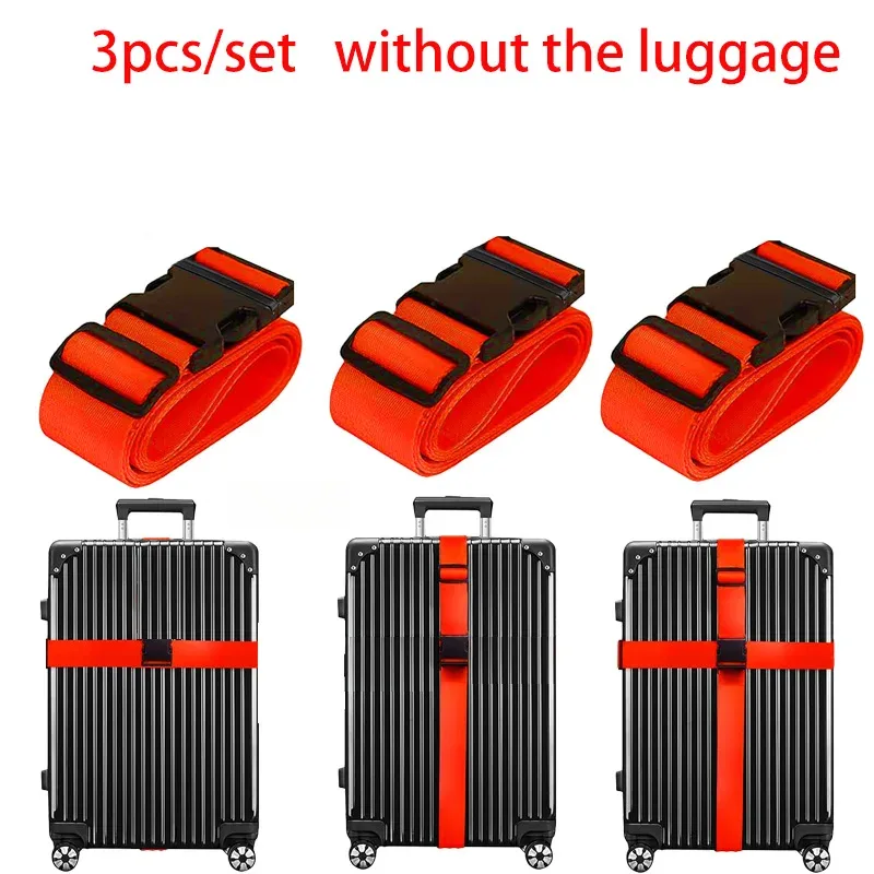 ensemble de sangles à boucle monobloc, sangle d'emballage en nylon résistante à l'usure, sangle de bagage anti-ouverture, étiquette d'identification pour compagnies aériennes, accessoires de bagage pour voyages et déplacements professionnels, adaptés aux voyageurs / étudiants / professionnels en déplacement, accessoires anti-ouverture pour bagages à main.