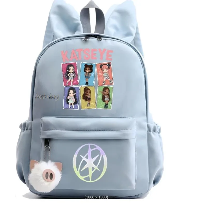 kawaii chaud katseye drôle impression sac à dos grande capacité sac d'école étudiant pochette d'ordinateur sac à dos scolaire pour étudiant