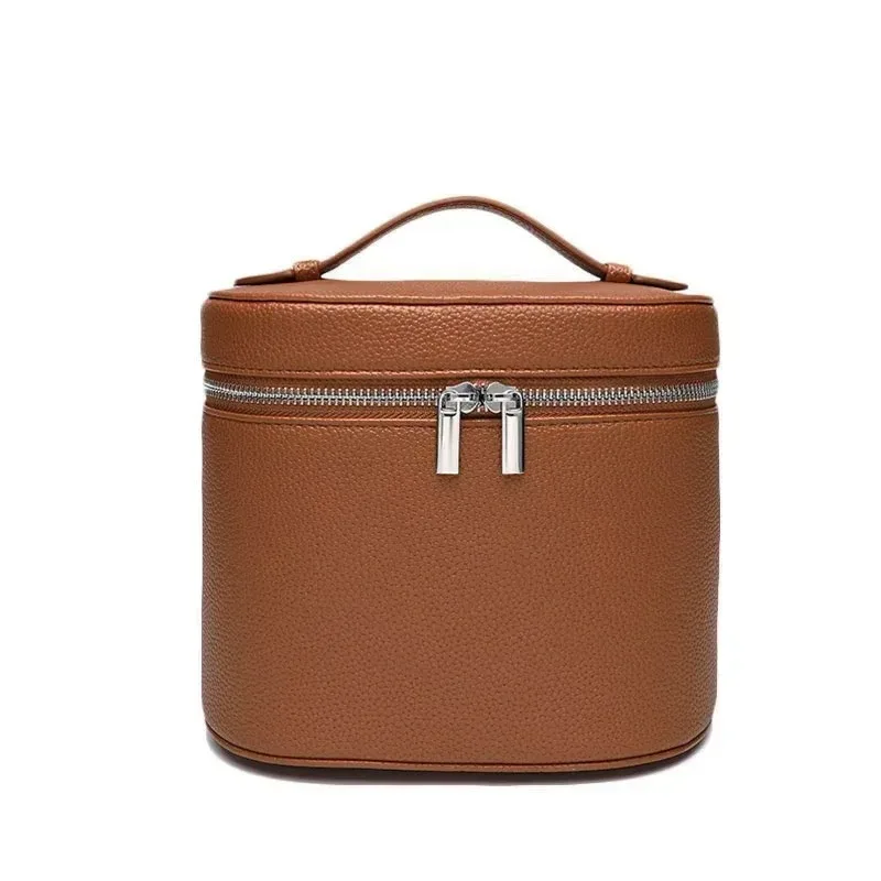 sac de rangement de voyage portable personnalisable avec nom - trousse à cosmétiques amovible avec compartiment de lavage séparé en cuir grainé