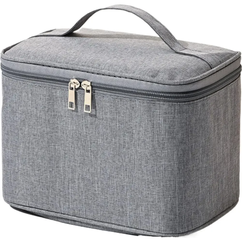 trousse de toilette double couche grande capacité pour voyage, pochette de lavage imperméable en tissu oxford, sac de rangement cosmétique portable
