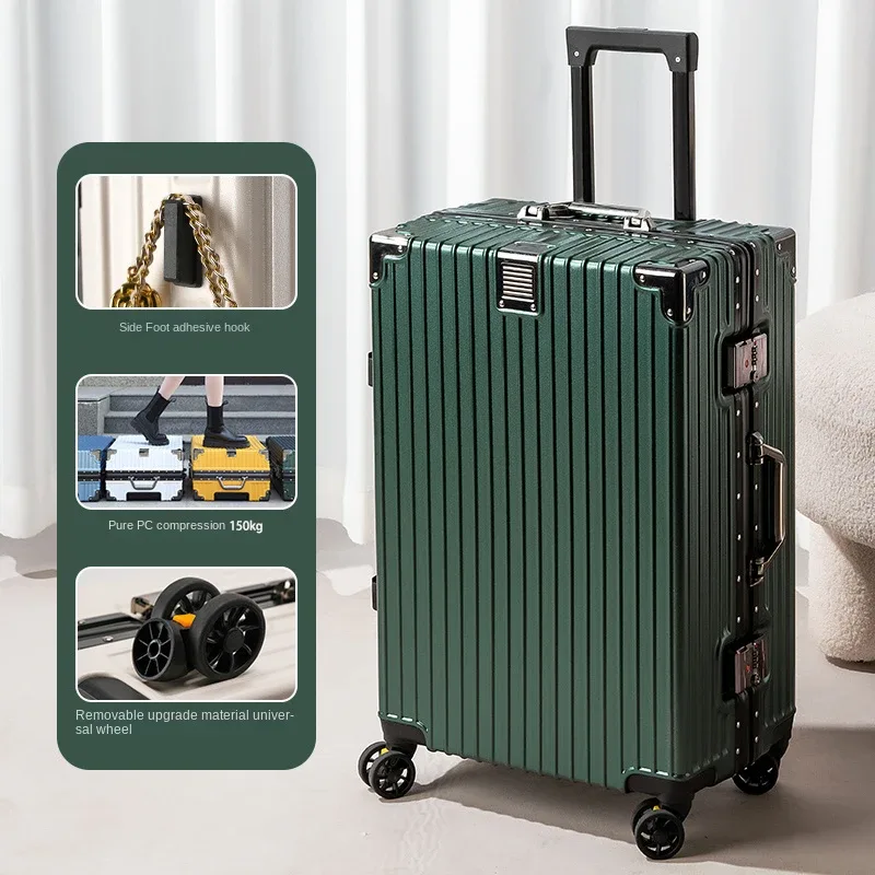 valise cadre en aluminium 20 pouces boîtier de chariot de transport roues universelles amovibles 22-30 pouces valises de voyage de grande capacité