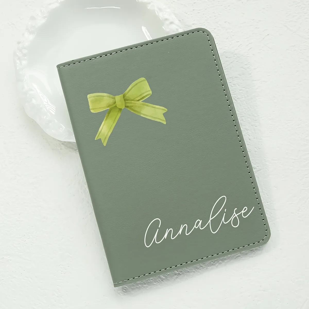 porte-passeport personnalisé avec motif de nœud, étui élégant pour cartes de voyage, cadeau adorable pour mariage, anniversaire, saint-valentin, amoureux