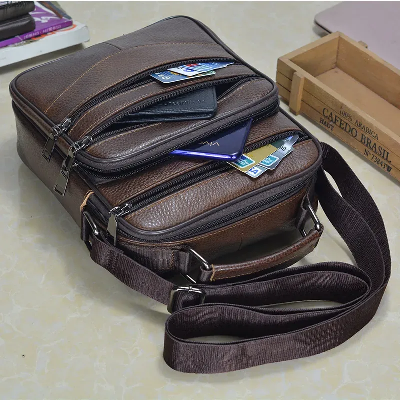mode chaude hommes sacs de messager sacs à main en cuir véritable pour homme marque de luxe mâle sac à bandoulière pour mini pad garçon sac à bandoulière