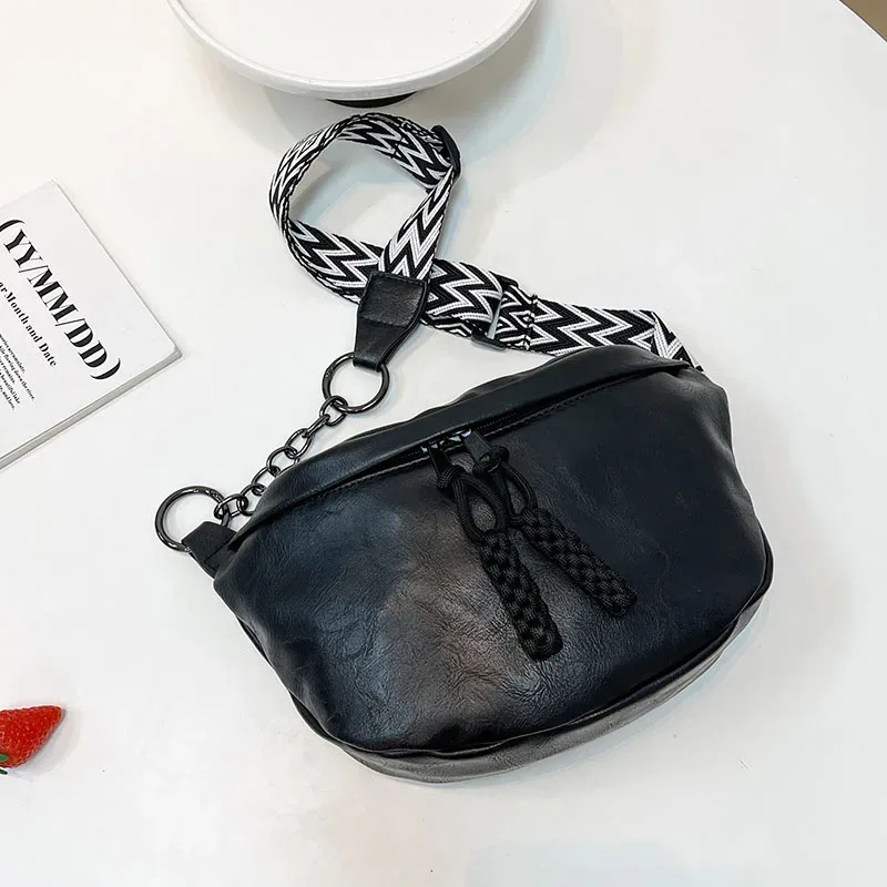 sac de taille en cuir souple pour femmes, sac banane avec chaîne, sac à bandoulière de bonne qualité, sacs de poitrine de styliste à la mode