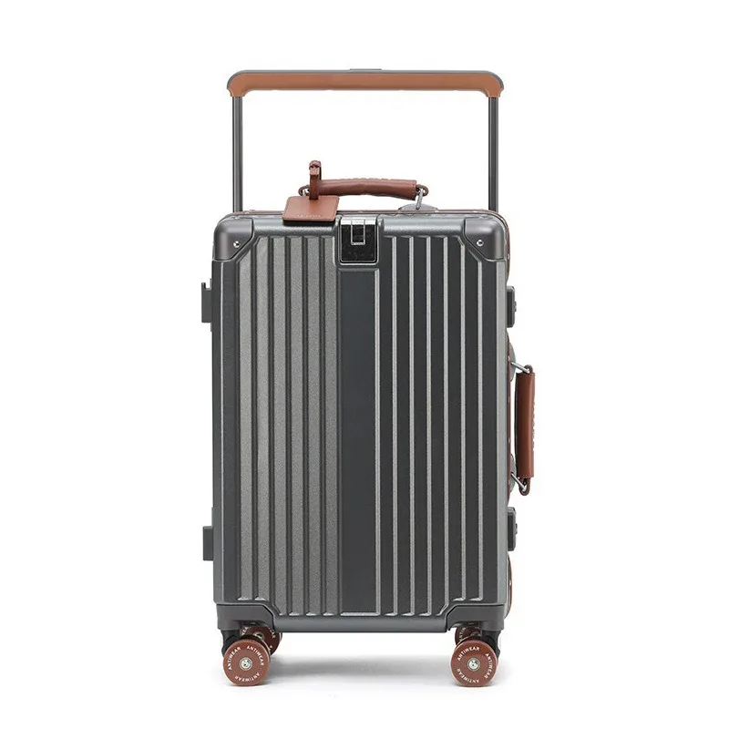 valise à poignée large avec porte-gobelet, valise de voyage, cabine, peintures tsa, serrure, sacs de voyage, boîte en cuir, 20 ", 24/26", nouveau