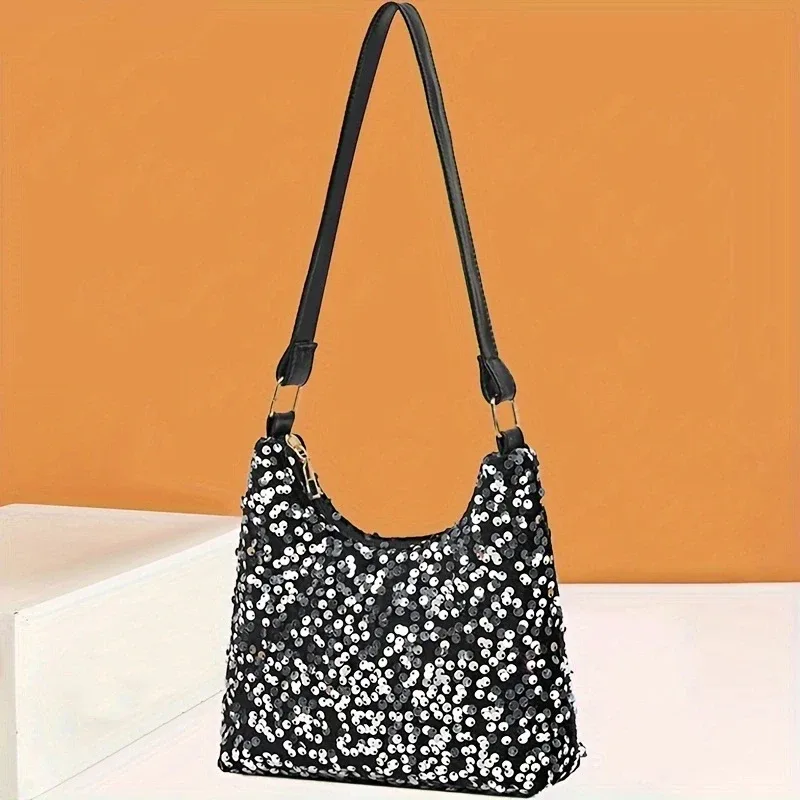 nouveau sac à main coréen pour femmes avec décoration de paillettes, sac à bandoulière carré polyvalent, petit sac à main tendance pour un usage quotidien