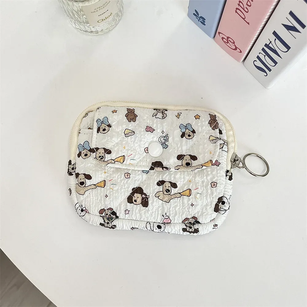 trousse cosmétique tissu coton motifs dessins animaux poche avant zippée format petite boîte usage voyage femmes