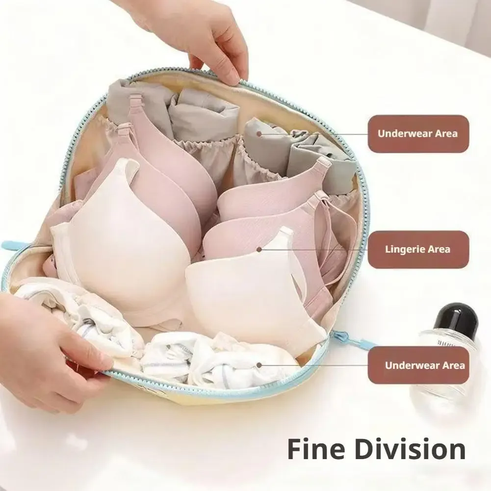 étui organisateur de soutien-gorge pour voyage, sac de rangement pliable pour lingerie avec fermeture éclair, pochette multi-sections pour sous-vêtements pour bagages
