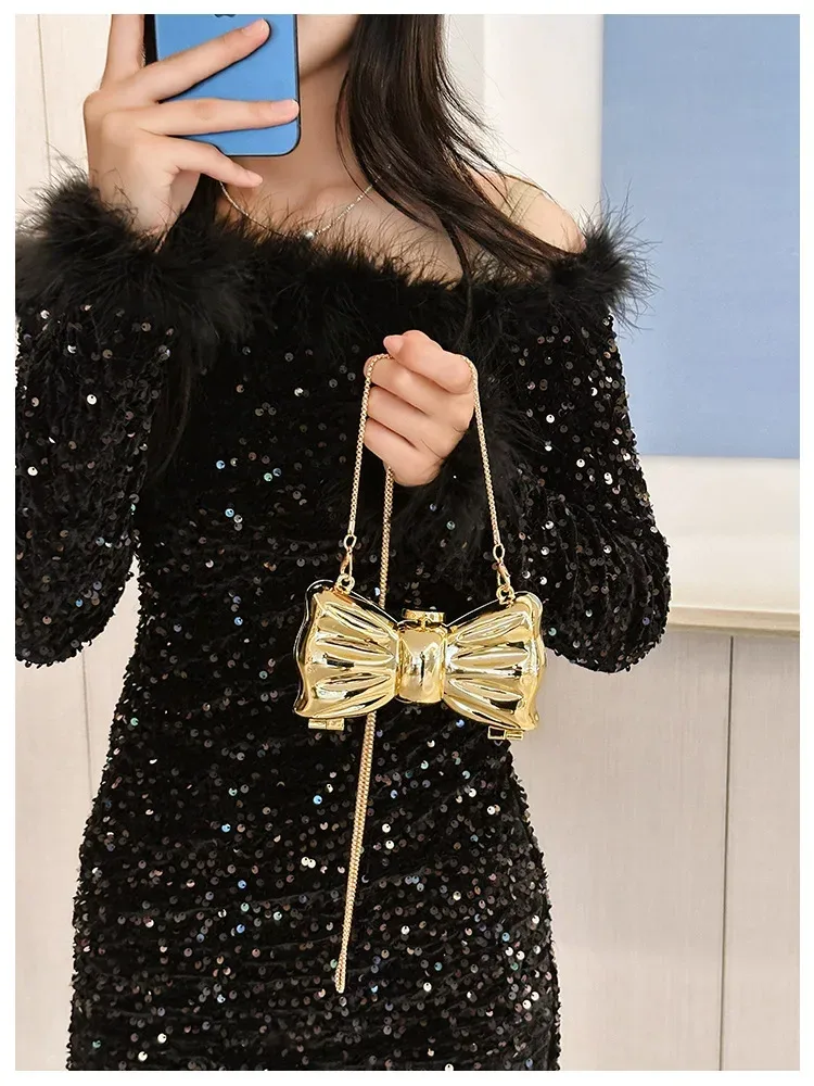 sac de soirée doré, sacs à main et pochettes de luxe, sacs à bandoulière de créateur, forme amusante, pochette ronde en acrylique brillant pour fêtes et mariages