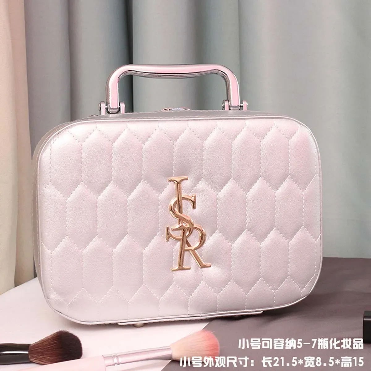 trousse de maquillage femme portable grande capacité nouvelle tendance instagram super populaire produit célébrité internet boîte de rangement valise en pu
