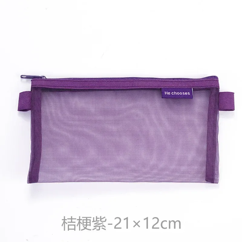 sac de rangement cosmétique en maille pour femme, étui à crayons à fermeture éclair simple, sac transparent, poudres de maquillage, sac à main de voyage portable, outils de beauté