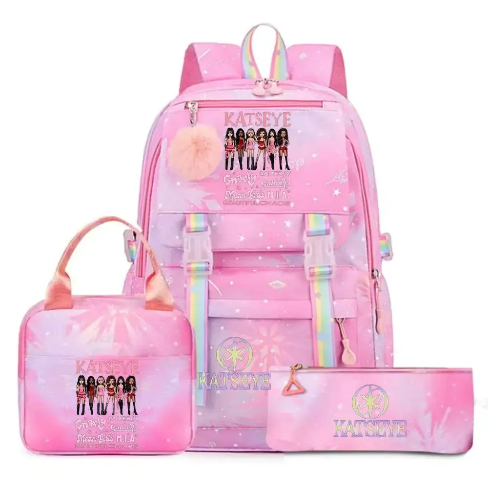 sac dos toile tissu doux motifs graphiques bandes arc ciel poignées rétractables sangles coussin air grande capacité unisexe voyage école
