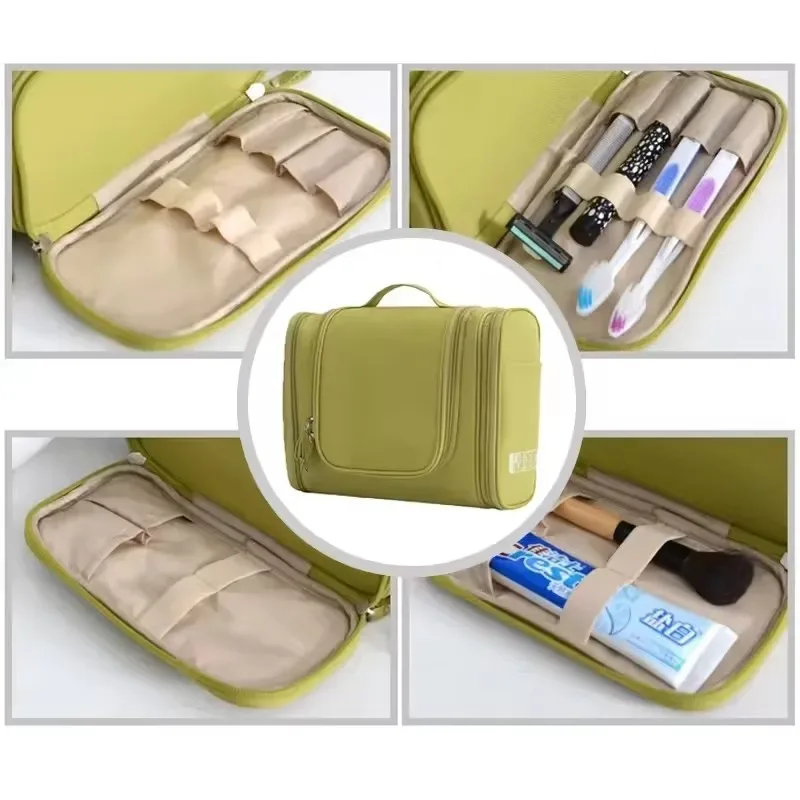 sac de toilette multifonctionnel suspendu, organiseur de cosmétiques portable et imperméable pour les voyages et la salle de bain