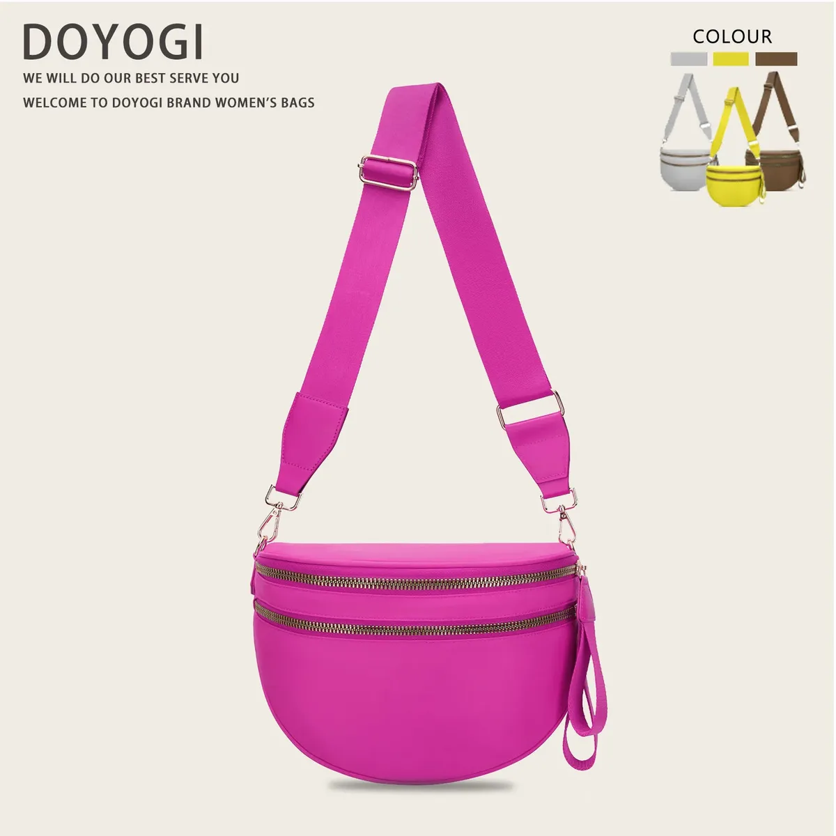 doyogi noir et blanc à carreaux spacieux bum sac sacs à bandoulière pour femmes en nylon essentiels de voyage sac de maman sac à couches pour maman
