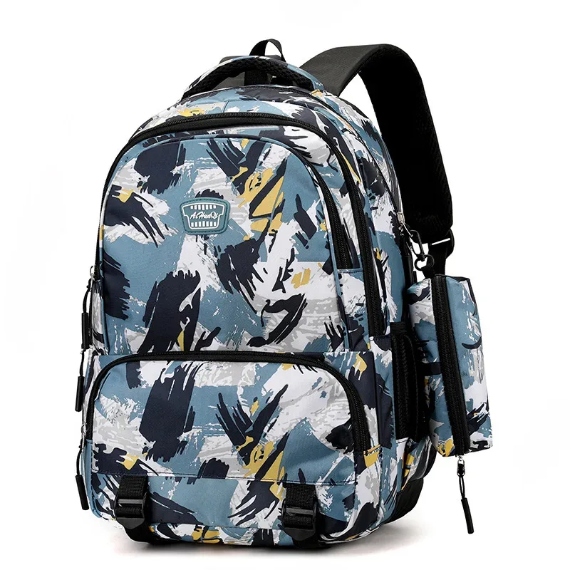 sac à dos décontracté imprimé floral pour hommes et femmes, sac à dos de voyage de camouflage en tissu oxford pour hommes et femmes, pour collège
