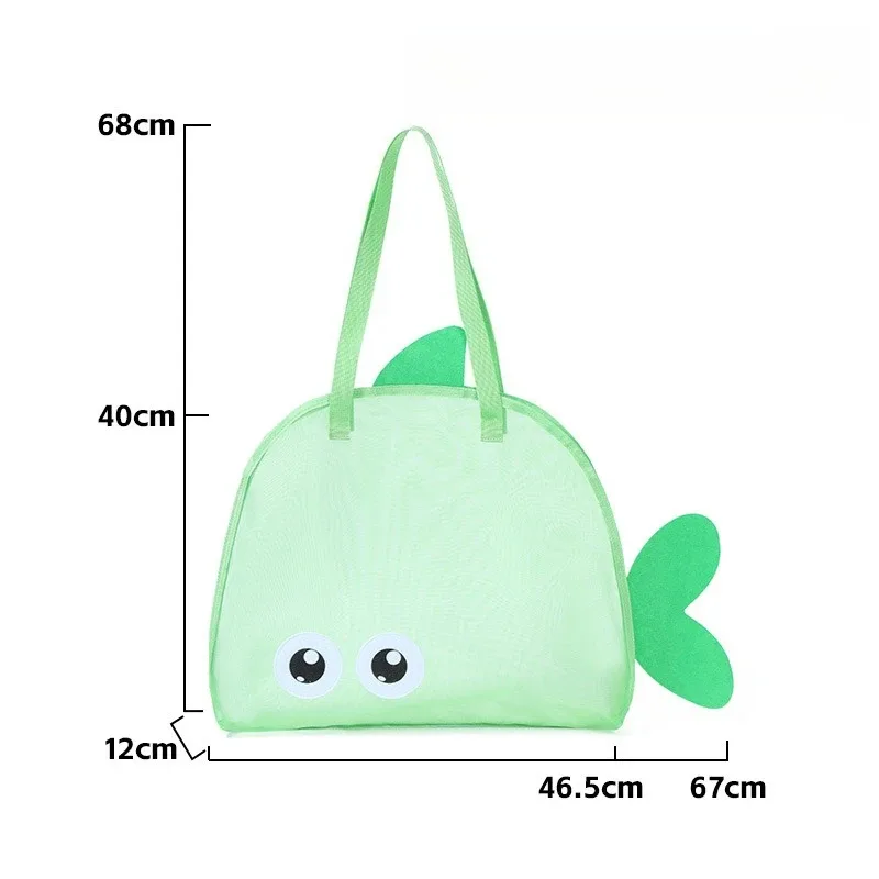 sac de plage en maille en forme de poisson pour enfants, sac de rangement léger pour jouets, sac à main portable pour enfants, organisateur d'été pour la plage et la piscine en extérieur