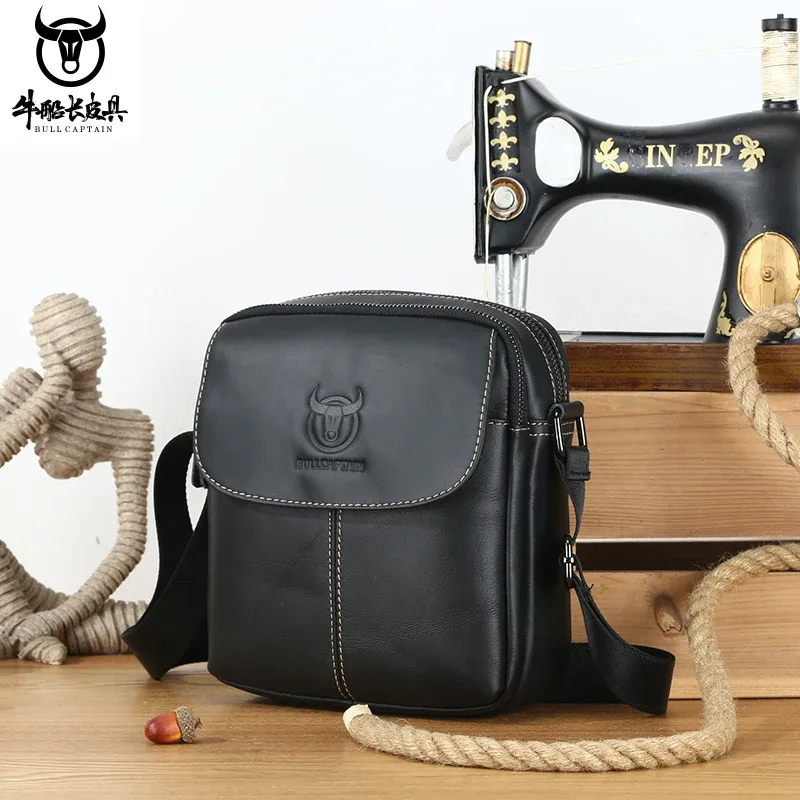 bullcaptain – sac messager en cuir pour hommes, sacs à bandoulière d'affaires adaptés pour ipad de 7.9 pouces, mini sacs à bandoulière de haute qualité