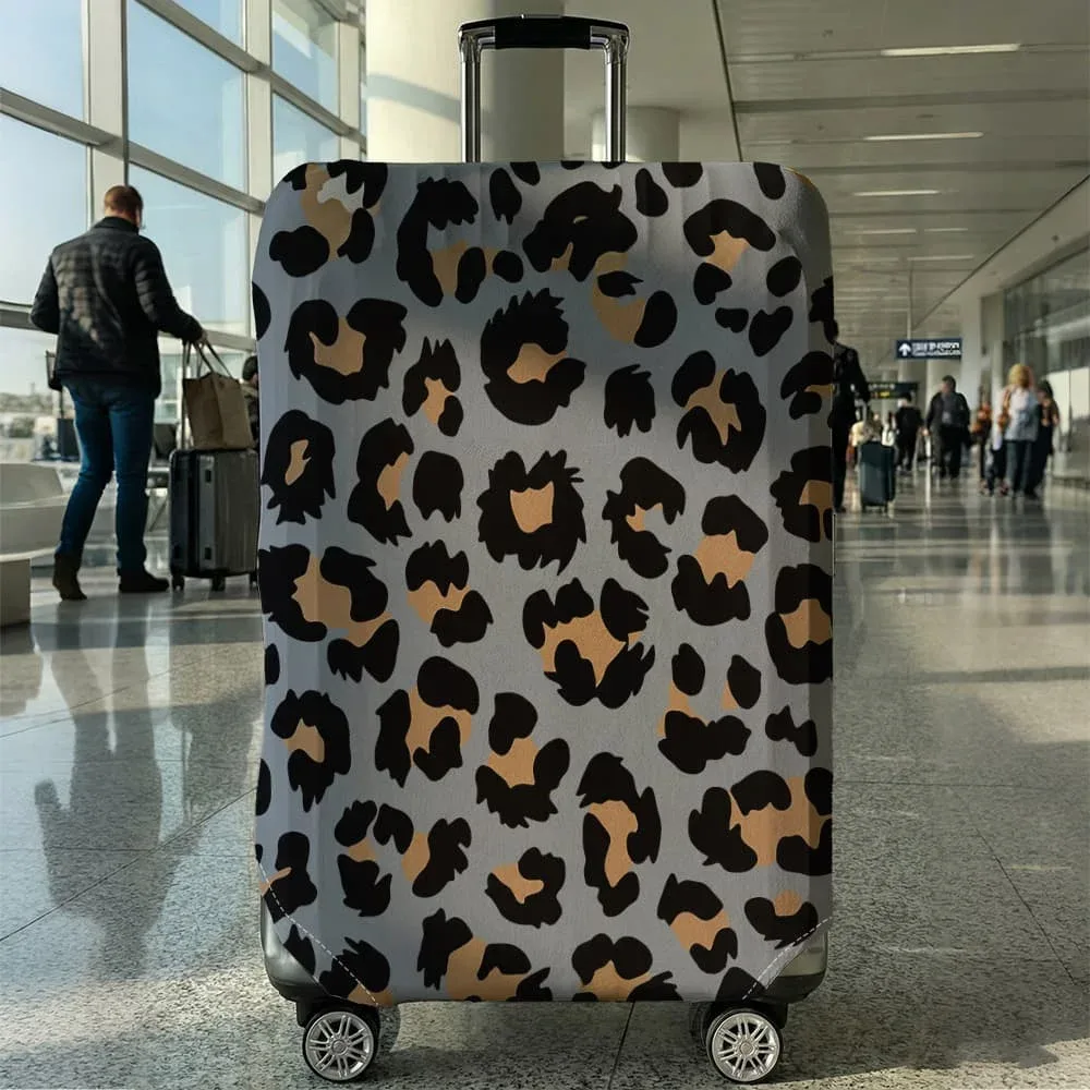 housse de bagage à imprimé léopard, adaptée aux bagages de 18 à 32 pouces, manchon pour poignée de bagage, accessoires de voyage
