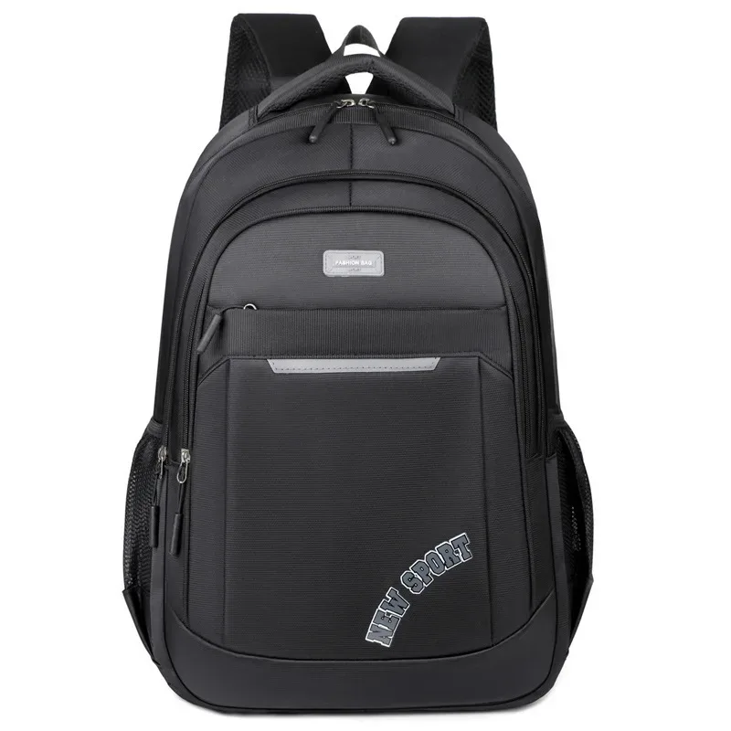 sac à dos d'étudiant de rangement multicouche pour hommes, sac à dos simple, léger et polyvalent pour ordinateur portable, sacs à double épaule épais en vente