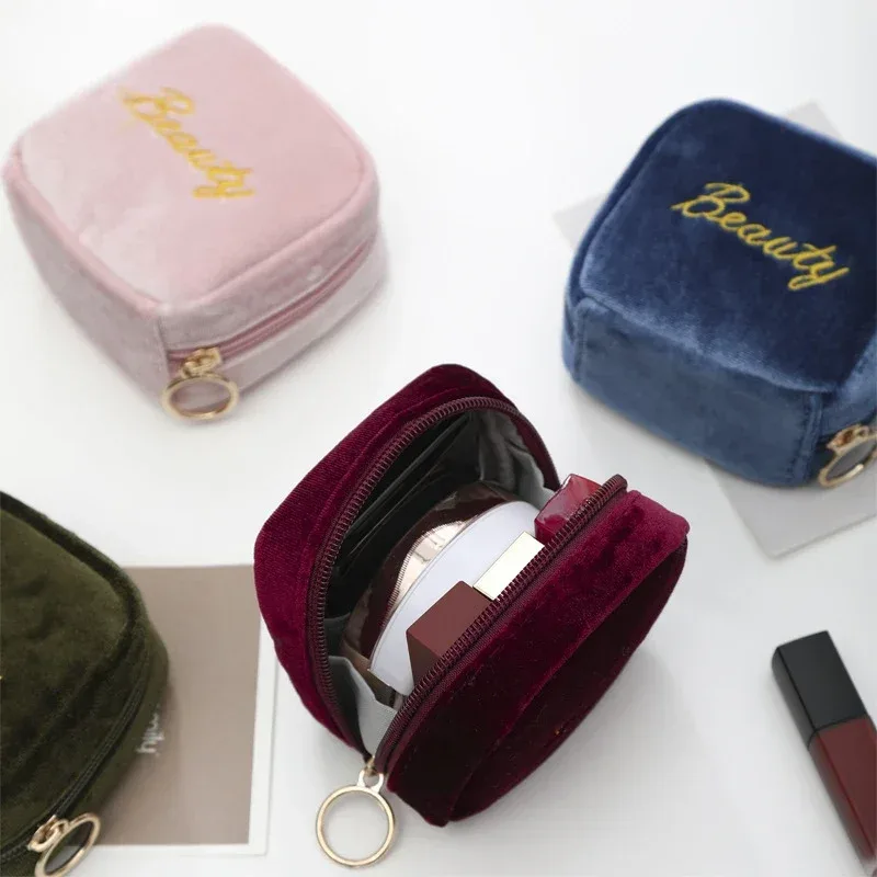 sac cosmétique lettre brodée pour femme, petit étui de rangement, trousse de toilette, trousse de maquillage, rouge à lèvres, écouteurs, serviette hygiénique, nouveau