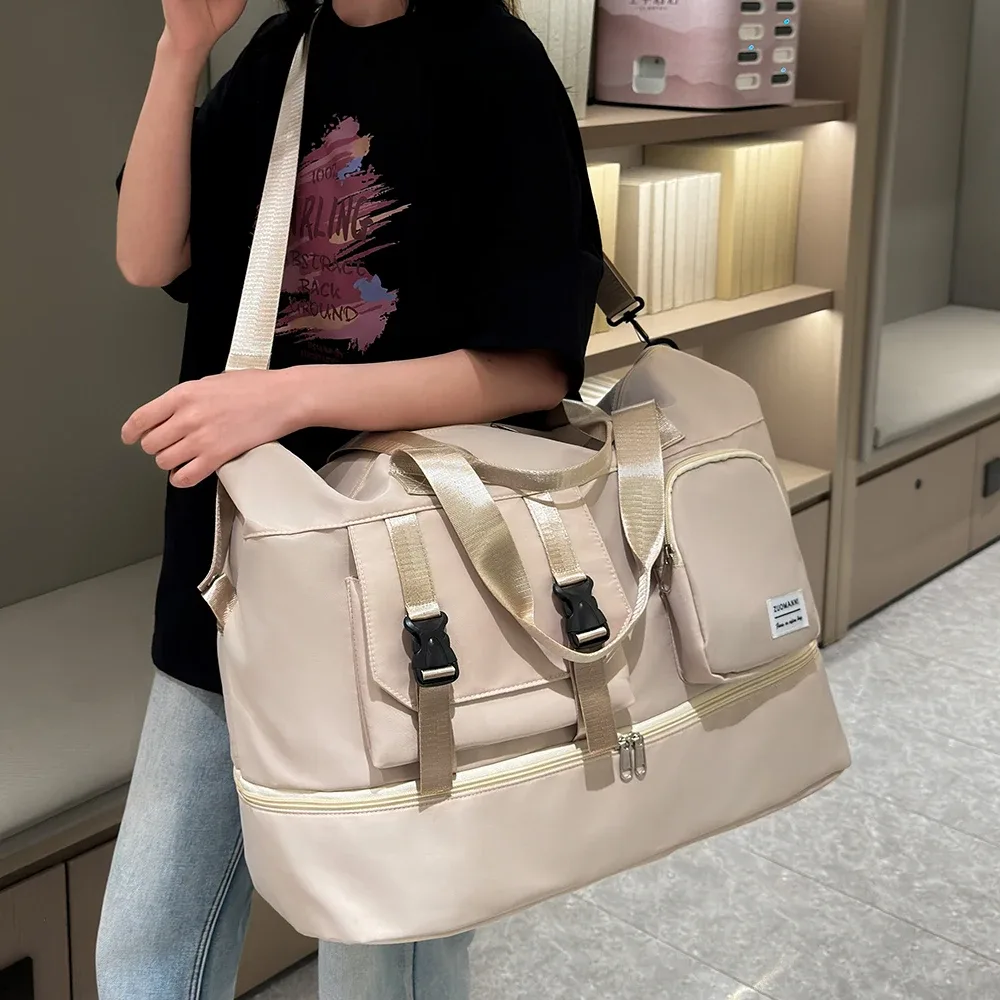 sac de voyage à grande capacité pour femmes, sac de week-end pour la nuit avec compartiment à chaussures, sac de sport avec poche étanche