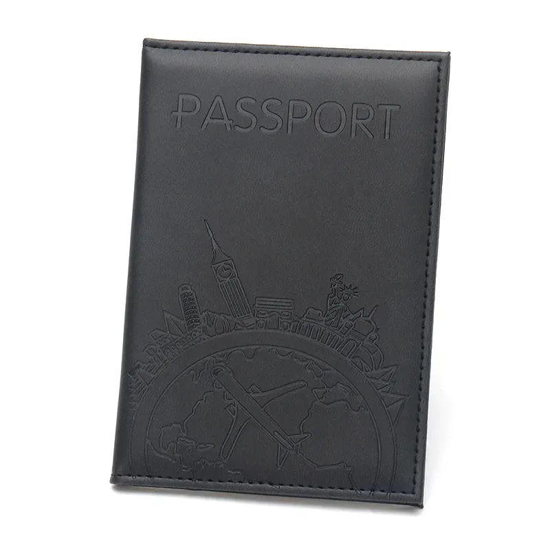 porte-passeport imprimé vol mondial, couverture de passeport en cuir, étui léger pour passeport d'avion, porte-carte d'identité, porte-billet d'avion