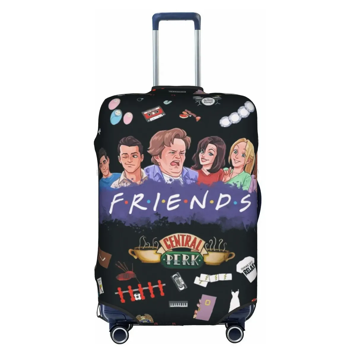housse de protection pour bagages, motif personnalisé de la série télévisée friends, avec citation amusante, convient aux valises de 18 à 32 pouces