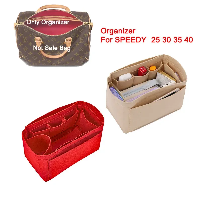 organisateur de sac intérieur pour sac speedy 25 30 35 40 et sac boston pillow, sac de rangement structuré avec doublure de maintien