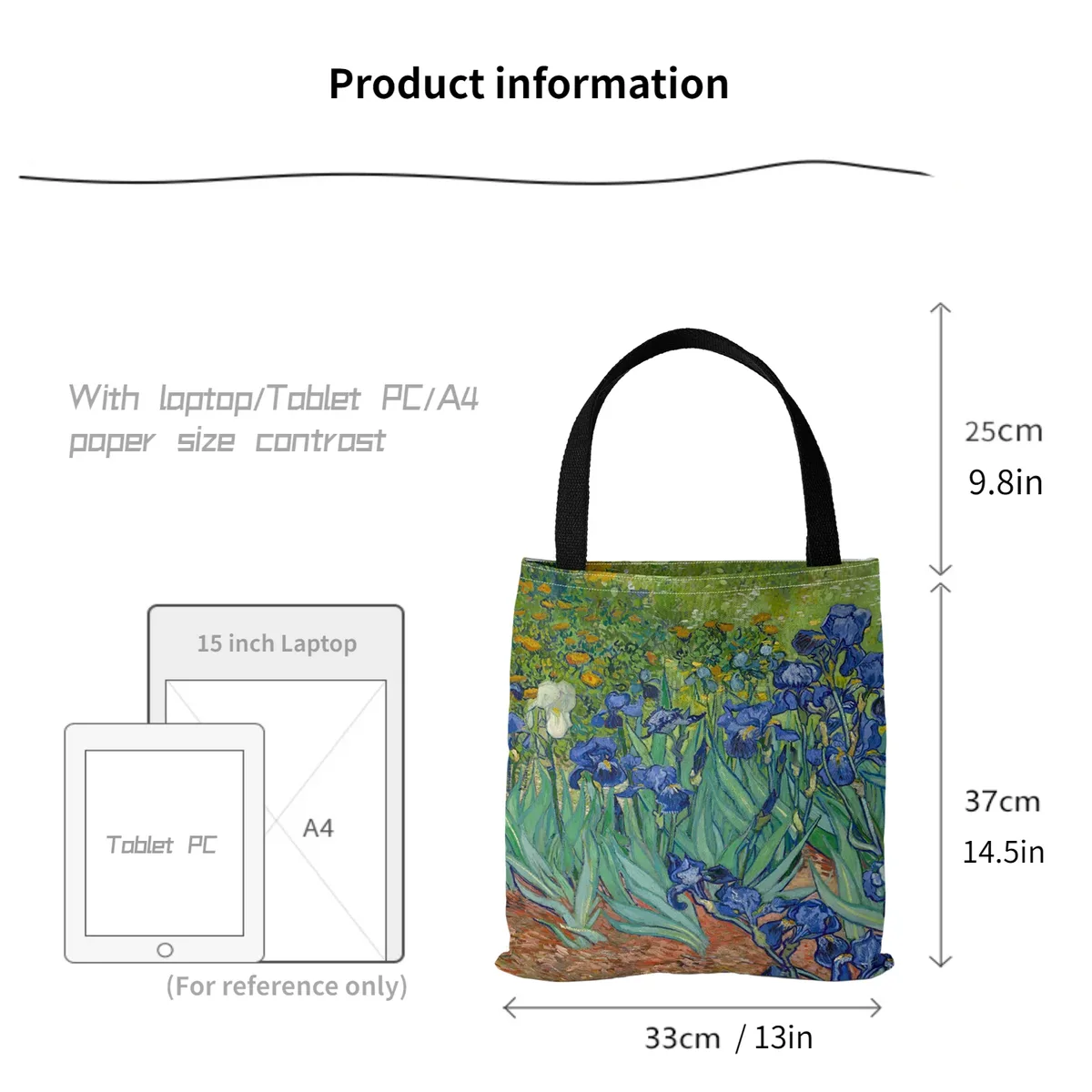 [bouche en toile] sac en toile imprimé peinture à l'huile sac fourre-tout léger pour femme sac à main quotidien sac à provisions multifonctionnel