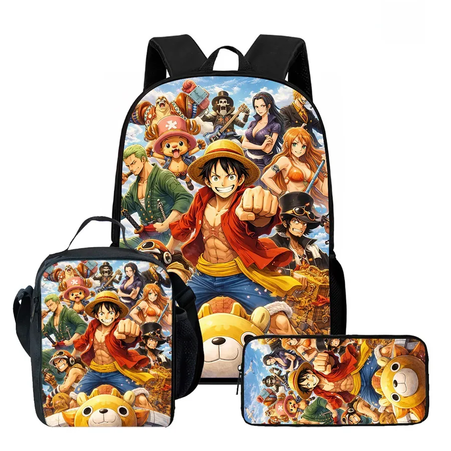sac dos polyester dessin animé noir motifs personnages animés format 20 35 litres poche ouvrante sangles ajustables usage scolaire voyage