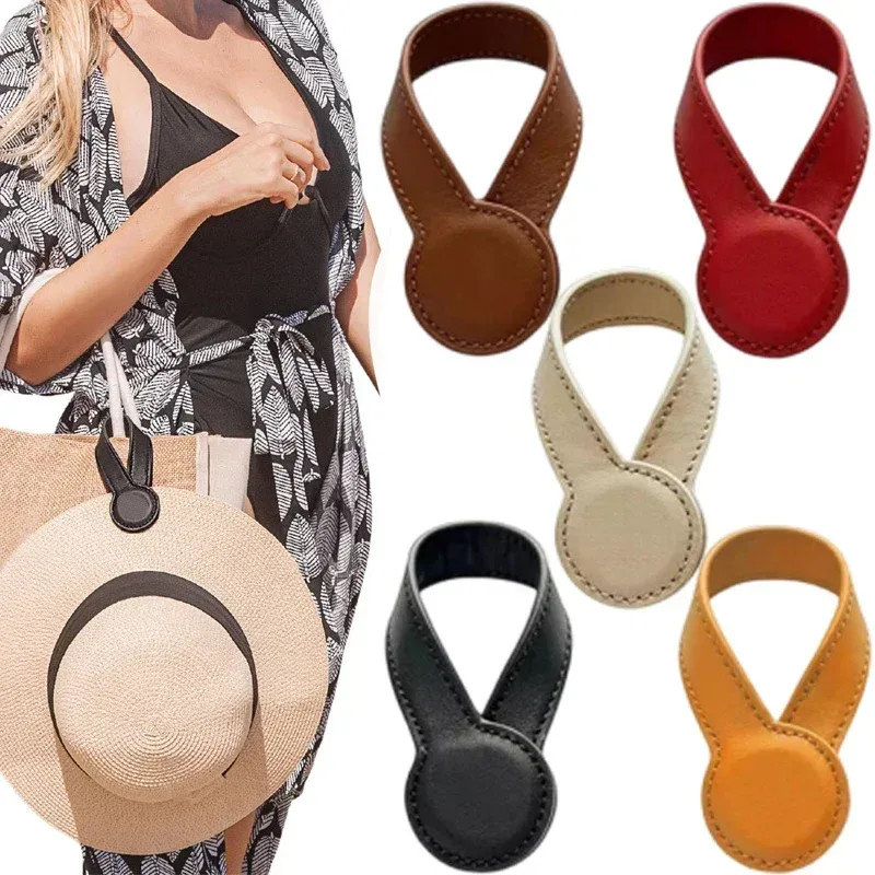 Anneau Serviette Cuir Boucle Magnétique Chapeau Sac Main Dos Bagages Couleur Multiple Accessoire Voyage