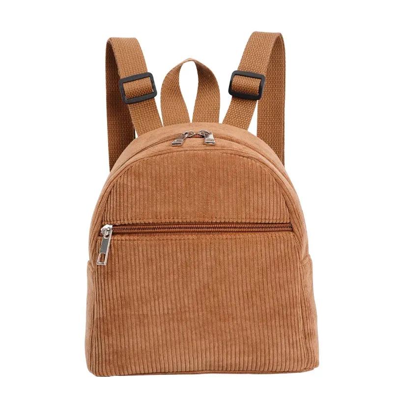 sac à dos en velours côtelé avec nom brodé personnalisé, solide, multicolore, simple, décontracté, léger, parfait pour les déplacements quotidiens, voyage essentia