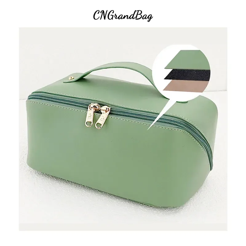 sac de maquillage portable en forme d'oreiller grande capacité avec lettres personnalisées, sac de rangement étanche pour femmes, sac de voyage pour cosmétiques