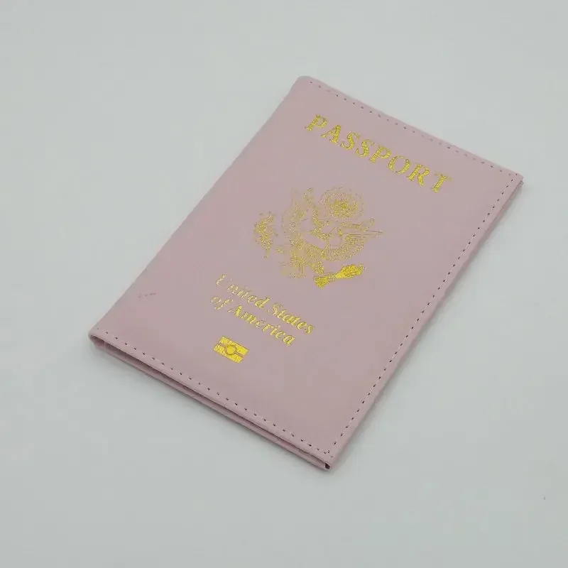 housse passeport cuir motif doré aigle feuilles rose bleu vert violet voyage document protection identité