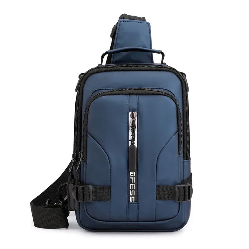 hommes mini sac à dos fronde bandoulière sac à bandoulière sac à dos avec port de chargement usb voyage nylon mâle côté messager poitrine sac pack