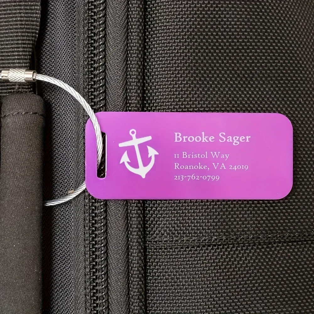 étiquette de bagage en métal personnalisée, étiquettes de bagage sur mesure, porte-clés en métal personnalisé - cadeau de voyage, étiquette pour sac à dos, porte-clés personnalisé