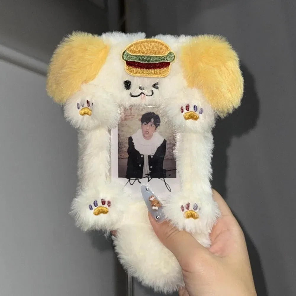 étui à cartes photo en peluche, mignon, dessin animé, lapin, chien, chat, porte-cartes, portable, ins, porte-cartes, étudiants, idole, photos, housse de protection
