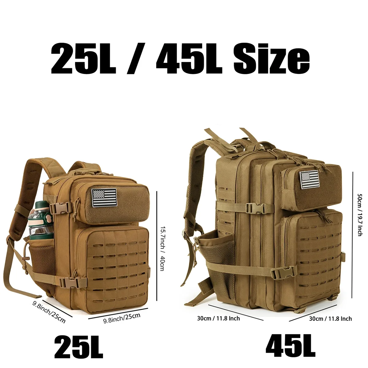 sac à dos de randonnée 25l / 45l, adapté au camping, à la pêche et aux activités sportives, et idéal pour une utilisation quotidienne, la remise en forme et les voyages