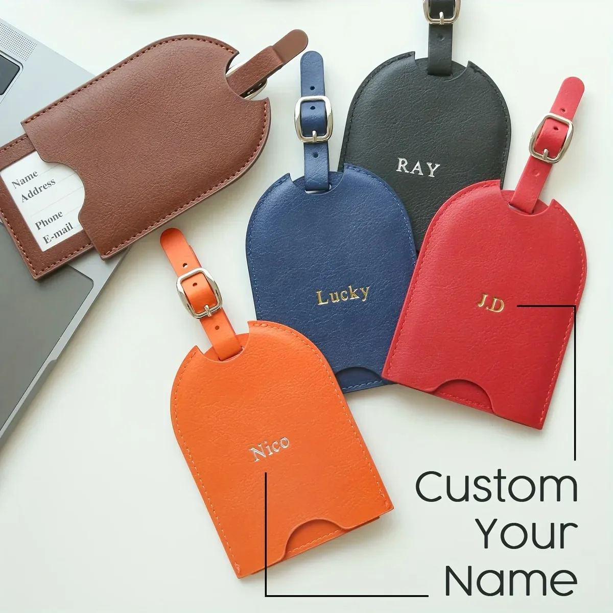 étiquette de bagage personnalisée avec nom, étiquettes de bagage personnalisées avec carte nominative confidentielle, estampage à chaud personnalisé pour sacs de voyage et sacs à dos