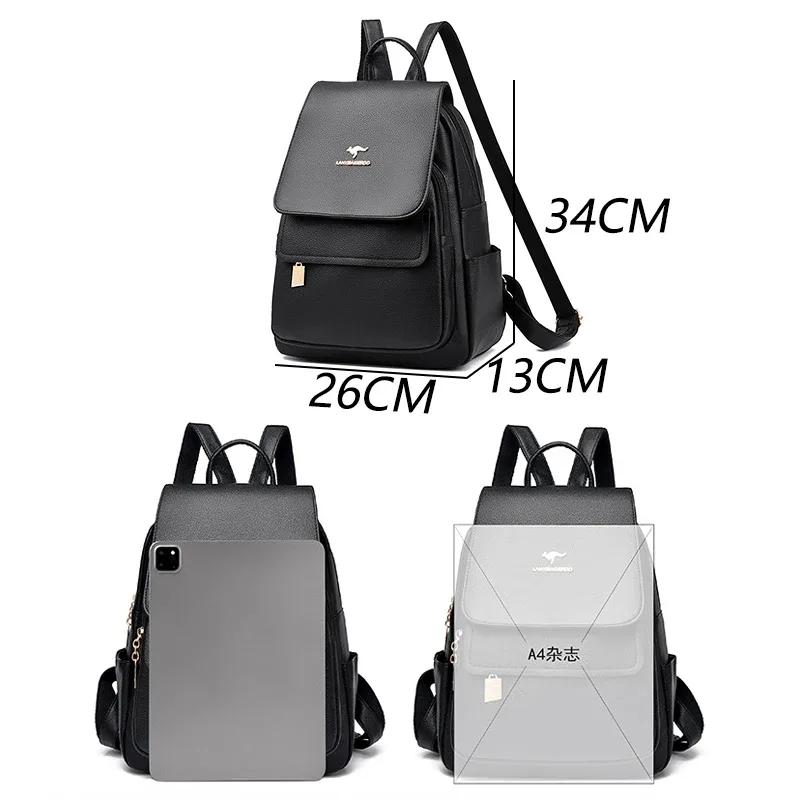sac à dos en cuir de bonne qualité pour femmes, sac à dos de voyage de grande capacité, sacs d'école à la mode, sac à bandoulière mochila, nouvelle collection 2026