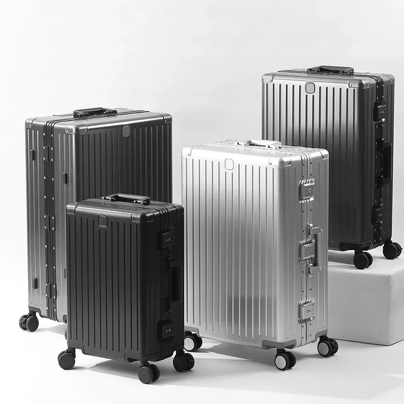 20/24/29 pouces 100% valise de voyage en alliage d'aluminium-magnésium valise à bagages roulante avec roues valise à bagages à main