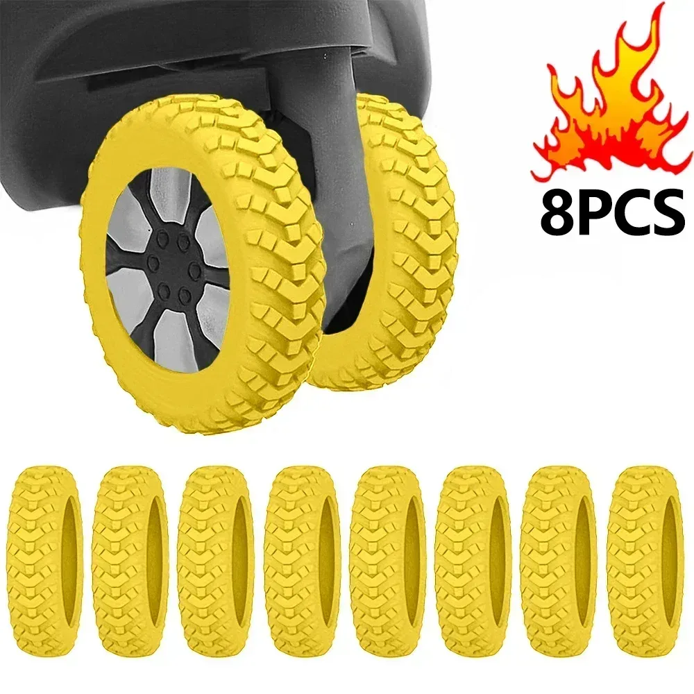 housse de protection pour roues de valise en silicone de couleur unie, résistante à l'usure, pour la protection des bagages, pour valises à roulettes