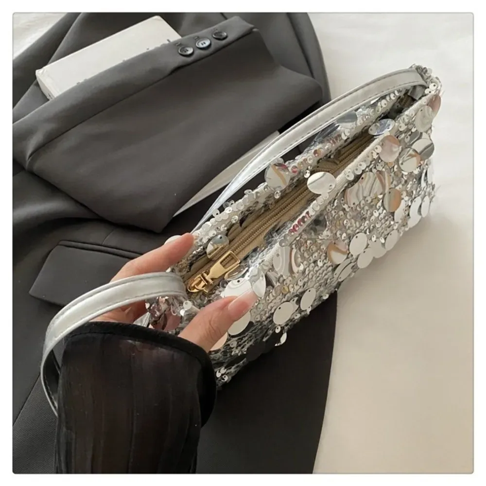sacs à bandoulière légers à paillettes pour femmes, couleur unie, grande capacité, sac de soirée, sac fourre-tout pour femmes