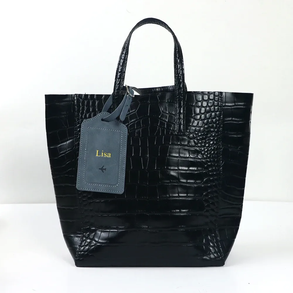 étiquette de bagage personnalisée en cuir pu avec nom, accessoire anti-perte pour voyage, carte d'embarquement en cuir