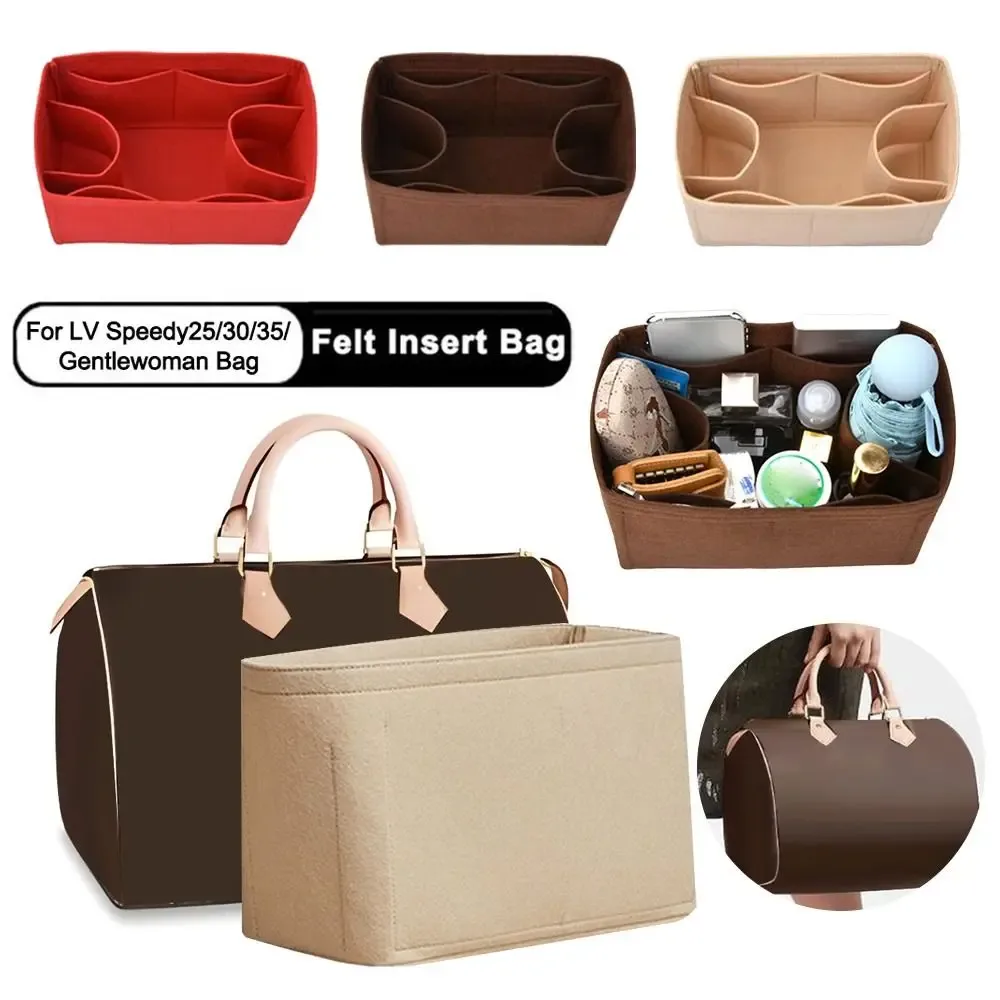 Nouveau organisateur de sac à main en feutre pour LV Speedy25/30/35/sac pour femme sac de rangement de grande capacité sac à main insérer sac à main sac de doublure