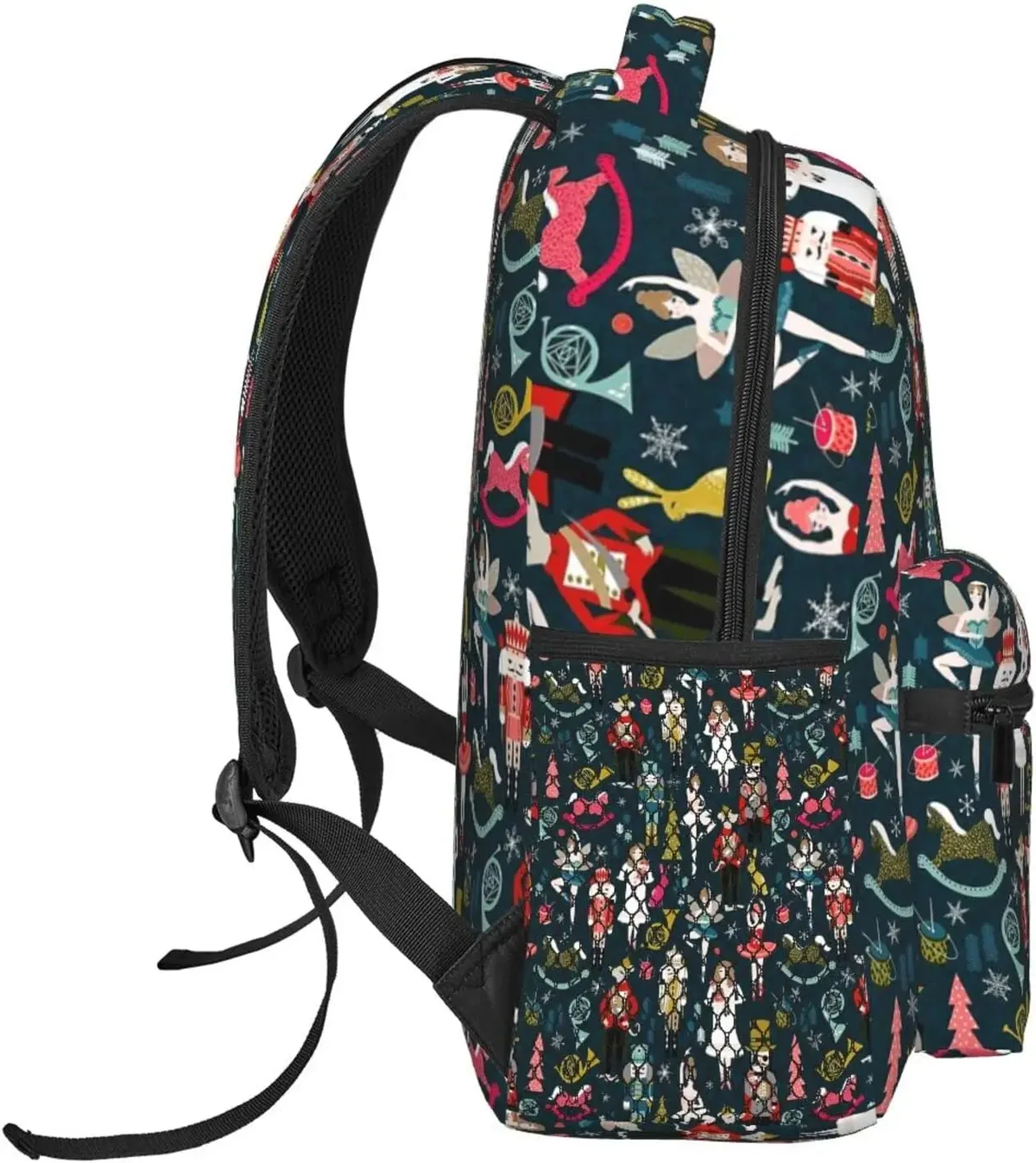sac à dos de danse de noël ballet casse-noisette, sac à dos décontracté, sac à dos pour ordinateur portable, poches, sac à dos pour ordinateur, travail, affaires, voyage