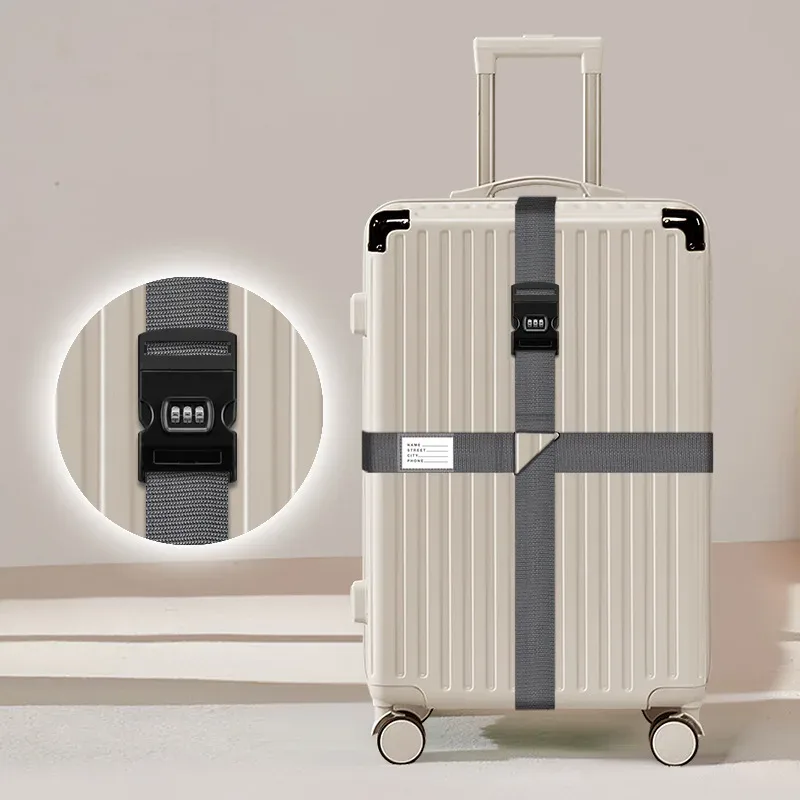 sangles à bagages avec cadenas à combinaison, sangles épaissies pour valises et chariots, sangles à cadenas à combinaison pour voyages internationaux