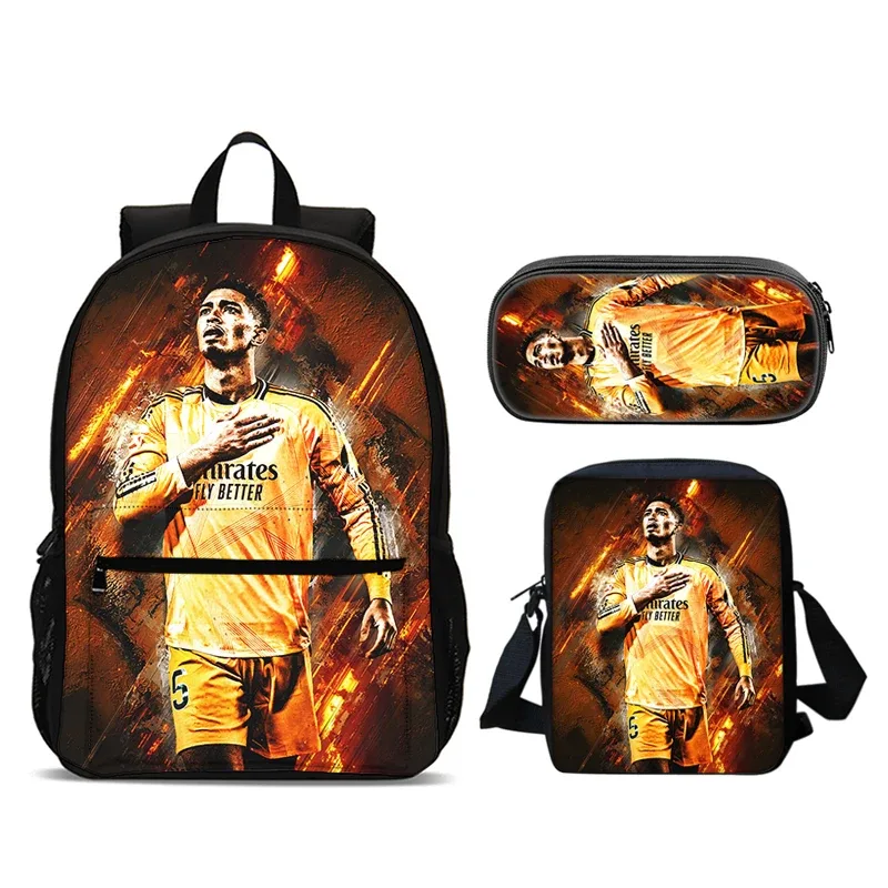 sac dos nylon noirs images football couleurs dynamiques pochette crayons petit sacoche grand sacoche école voyage unisexe